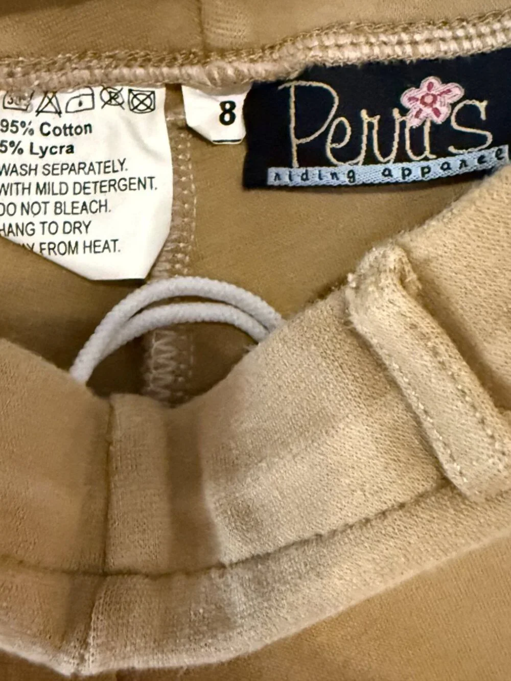 Perri's Girls Khaki Equestrian Riding Breeches Pants Girls size 8